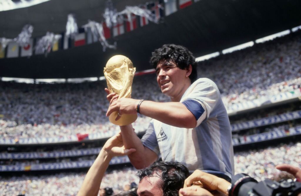 world cup trophy maradona